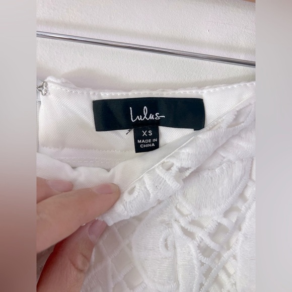 Lulus My Heart Is Yours White Lace-Up Crochet Two Piece Jumpsuit Size XS NWT - Picture 10 of 14